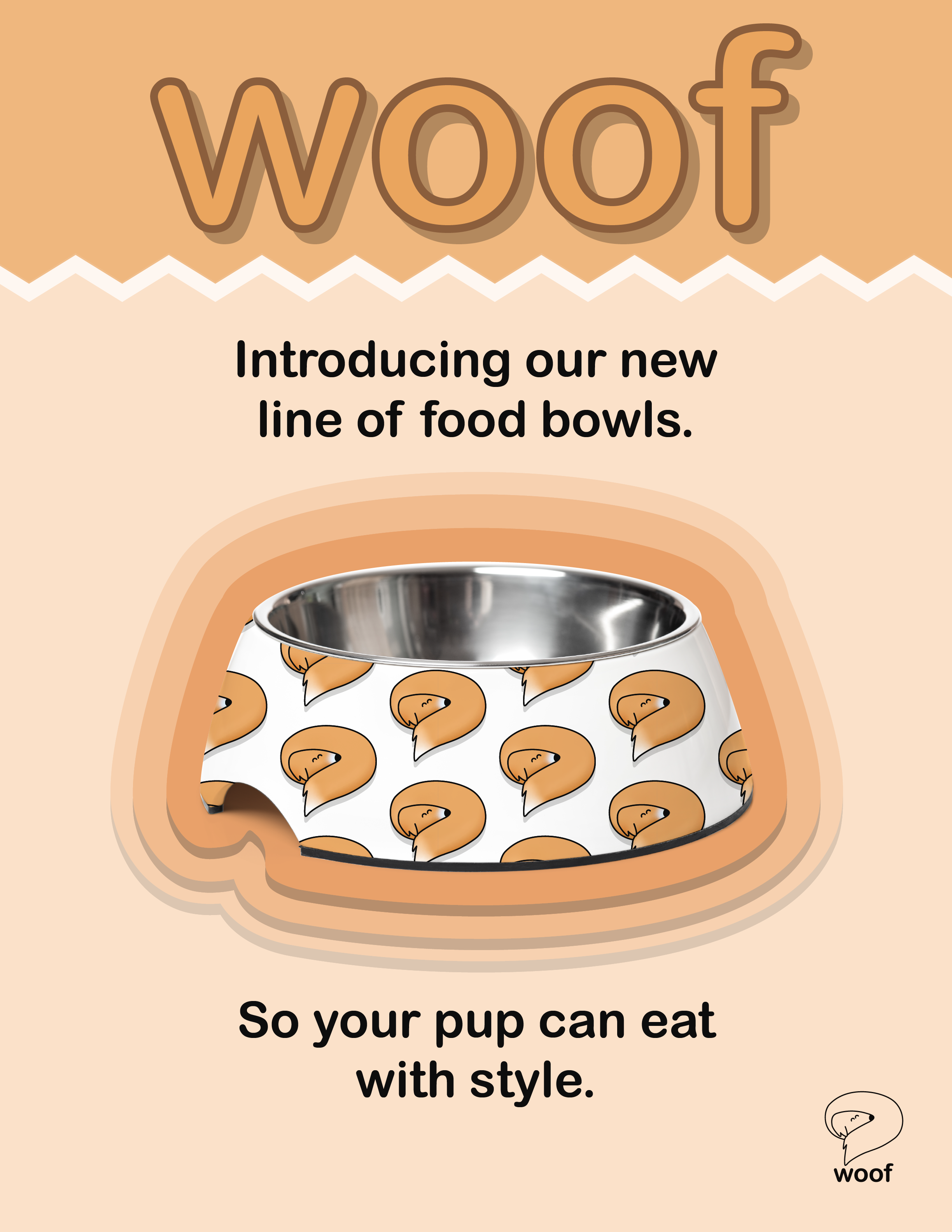 Woof ad in size 8.5 inches by 11 inches (Original)